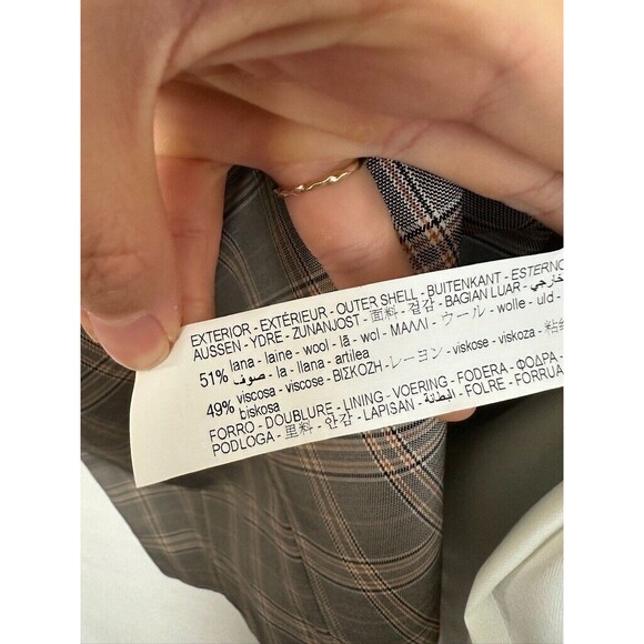 Zara Suits Collection Plaid Double Breasted Wool Blend Blazer Winter Men's 40 - Picture 6 of 9